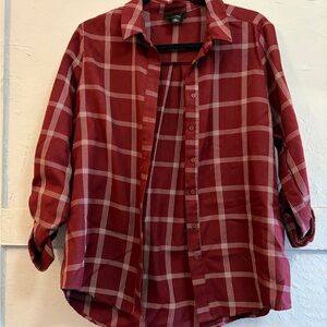 Lumiere Red Plaid Button Down Shirt
